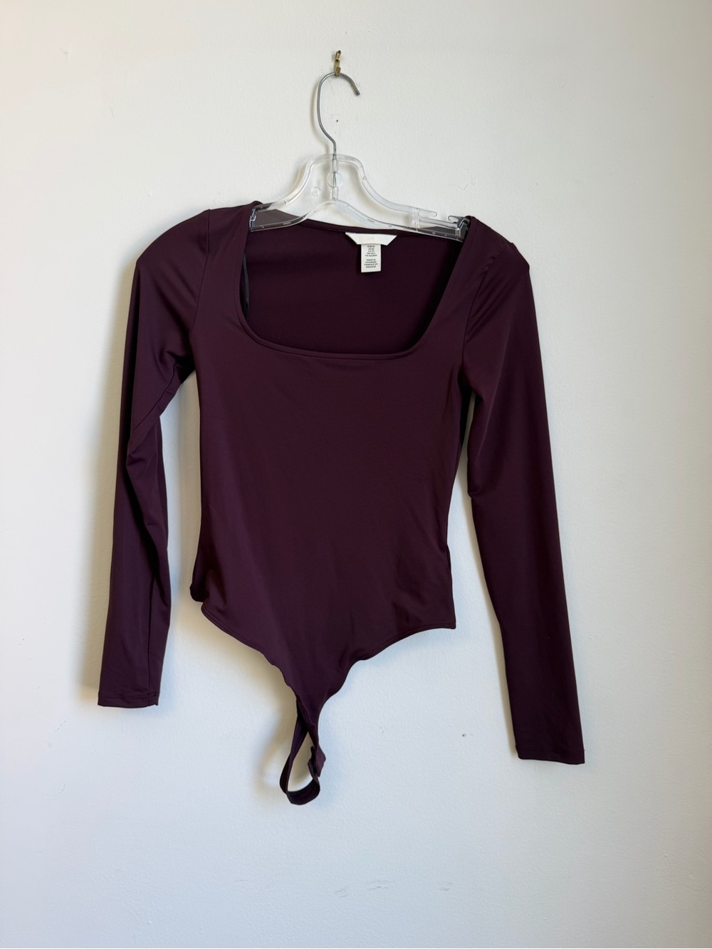 H&M Long Sleeve Square Neck Bodysuit - Plum